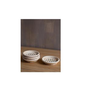 Posavasos de mimbre tejido redondo Natural de la mejor calidad al por mayor posavasos de ratán resistente al calor con soporte - Product Image 1