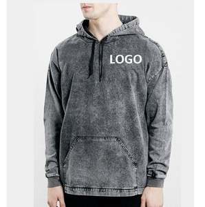 Sweats à capuche surdimensionnés de luxe en polaire personnaliséThermique de haute qualité 100% coton éponge française vierge Vintage sweat à capuche lavé à l'acide - Product Image 6