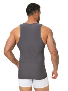 Men's Cotton Rib Knit <b>Tank</b> <b>Top</b> O-Neck Sleeveless Breathable Regular Fit Gym Fitness Athletic Muscle Vest Available in Gray <b>Black</b> - Product Image 6
