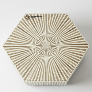 โต๊ะกาแฟไม้ฝังกระดูกสั่งทำพิเศษ ทนทาน ทันสมัย งานฝีมือ รูปทรงกลมและหกเหลี่ยม เฟอร์นิเจอร์ห้องนั่งเล่นสุดหรู ผู้ส่งออก - Product Image 4