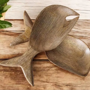 Bol de service de luxe en bois en forme de bateau à rames, avec cuillère en bois, jetable, biodégradable, multifonctionnel pour fêtes, pour chips, trempettes, salades de fruits - Product Image 1