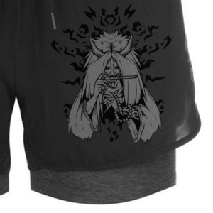 กางเกงวิ่งขาสั้นเอวสูงสำหรับผู้หญิง ผ้าถักระบายอากาศ 100% ผ้าฝ้าย แต่งกระดุม แห้งเร็ว มีเชือกผูก - Product Image 2