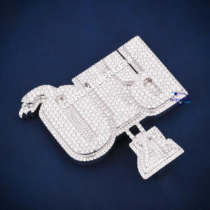 Vvs Moissanite diamante colgantes hombres inicial personalizado collar cadena 925 plata esterlina Logo Hip Hop Iced Out letras colgante - Product Image 4