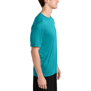 Athletic Running Gym Workout Tee Tops Hombres de manga corta Active Crew Neck T Shirt Microfibra Mejor calidad Camiseta para hombre - Product Image 3