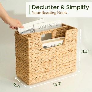 Handwoven Water Hyacinth Storage Bin & <b>Organizer</b> For <b>Files</b> Eco-Friendly Natural Home and Home Decor Wholesale from Vietnam - Product Image 2