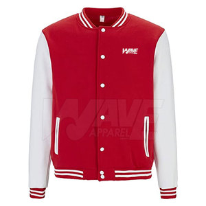 Chaquetas Letterman Personalizadas para Hombre, con Logotipo Frontal, de Algodón/Lana, Transpirables, Estilo Casual, Precio al por Mayor - Product Image 1