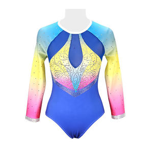 Leotardos de baile de diseñador de moda, venta al por mayor, sublimación de diamantes de imitación, manga de competición de baile, menos leotardos - Product Image 2