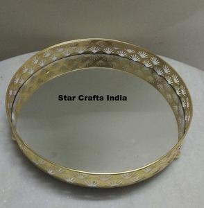 Vente en gros de luxe personnalisé en acier inoxydable argent or plateau métal hôtel restaurant thé café plateau de fruits plateau de service - Product Image 3