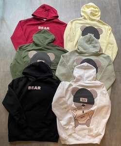 Otoño hombres 100% algodón Unisex Sudadera con capucha cálido peso pesado pulóver sudadera logotipo personalizado Terry Color sólido prendas de vestir exteriores - Product Image 3