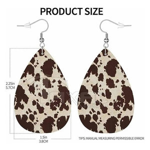 Pendientes de piel de vaca hechos profesionalmente Pendientes de piel de vaca de último diseño Pendientes de piel de vaca recién llegados - Product Image 2