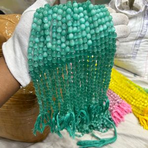 AAA monalisa ลูกปัดแก้วรูปไข่ monalisha สีเขียว - Product Image 2