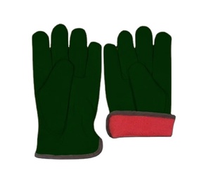 Premium Quality Thick Goat Grain Leather Driver Keystone Thumb Red Fleece Lined <b>Gloves</b> Leather Industrial Safety Cold Resistant - Product Image 2