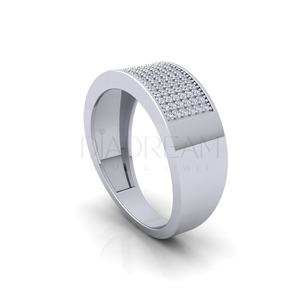 Bague de fiançailles pour homme en argent sterling 925 avec diamant rond brillant de haute qualité, sertie pavé, style HipHop – Le cadeau idéal - Product Image 2