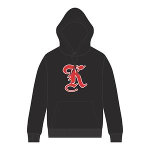 Felpa con Cappuccio Kappa Alpha Psi Nera con Ricamo in Ciniglia Stile Old English K, Fraternità Greca Nupe 1911, Tessuto in Pile Premium - Product Image 3