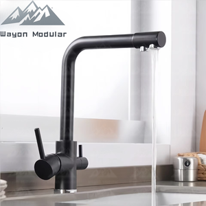 Современный кухонный смеситель с двойной ручкой - Product Image 6