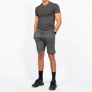 ชุดคู่แฝดระบายอากาศของผู้ชายกางเกงขาสั้นและเสื้อยืดลำลองสีทึบฤดูร้อนกำหนดราคาขายส่ง - Product Image 1