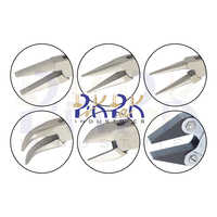 Kit de 6 pinces à bijoux en acier inoxydable : Pince à chaîne courbée 130mm, Pince coupante latérale 120mm, Pince à bec plat parallèle à mâchoires lisses 140mm