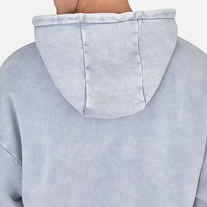 เสื้อฮู้ดดี้ผู้ชายคุณภาพสูง สไตล์สตรีทแวร์ ล้างสีแบบแอซิด ทรงปกติ ผ้าฝ้าย 100% สีพื้น สำหรับฤดูหนาว - Product Image 6
