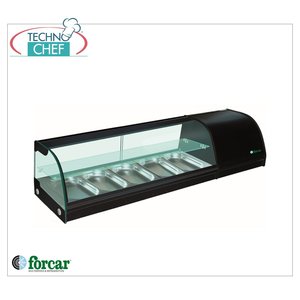 Equipo de Refrigeración Comercial Forcar G-TS1500, Vitrina Refrigerada para Sushi de 2 Estantes, Capacidad para 5 GN 1/3 h 40 - Product Image 1