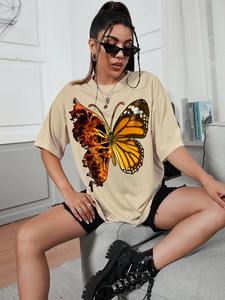 Último estilo, camisetas para mujer, camisetas ligeras y transpirables para mujer, camisetas 100% de algodón hechas de talla grande para mujer a la venta - Product Image 6