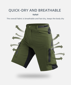 Wholesale Quick Dry Cycling Shorts Sports Breathable Mountain <b>Bike</b> Shorts Stretch MTB Shorts With Zipper <b>Pocket</b> - Product Image 2