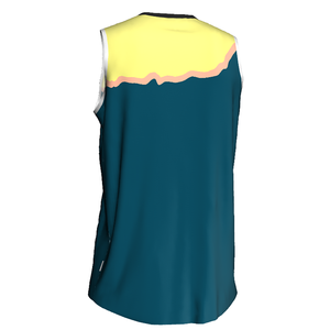 Custom Color Blocked Basketball Jersey Sleeveless V-neck Breathable Unisex Adult Sport Apparel Regular Fit Polyester Material - Product Image 2