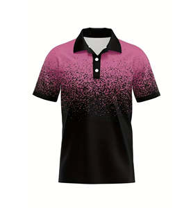 Polo manches courtes décontracté à motif uni pour hommes, jersey respirant style hip hop, t-shirts personnalisés à impression numérique - Product Image 6