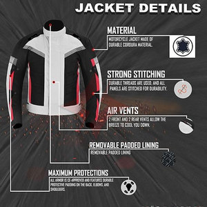 Blouson de moto Block Motor, veste zippée intégrale, vêtement d'extérieur, argent, unisexe, col montant, respirant, cuir, toutes saisons, automne, tendance, couleur - Product Image 3