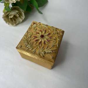 Embroidery Silk Fabric Handmade Jewelry <b>Box</b> Beautiful Design Wholesale Best Price Available Here Good Quality - Product Image 1