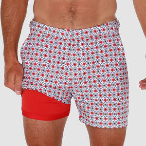 Shorts de bain décontractés en toile unie pour hommes, avec cordon de serrage, séchage rapide, poches zippées - Product Image 2