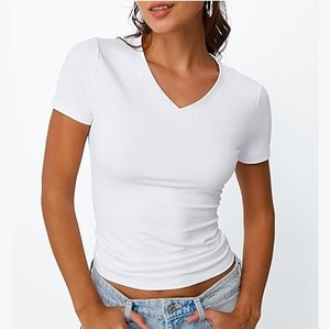 Camisetas de Hombre de Alta Calidad, Cuello en V, Multicolores, Estilo Crop Top, Corte Regular, Ajustadas, Tela Oxford Lisa, 100% Algodón, Secado Rápido - Product Image 4