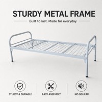 Lit simple en métal moderne et durable, taille standard, pour personnel et employés, vente en gros d'usine