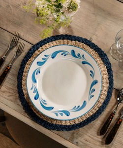 Manteles individuales redondos de algas marinas con borde de color personalizado, productos ecológicos hechos en Vietnam, manteles individuales, decoración de mesa, venta al por mayor - Product Image 4