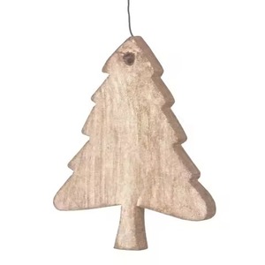 Adornos colgantes navideños de madera hechos a mano, decoraciones rústicas para árboles de vacaciones - Product Image 3