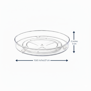 Plateau tournant transparent Lazy Susan, plateau de rangement rotatif à 360 degrés pour la cuisine, en plastique PET - Product Image 5