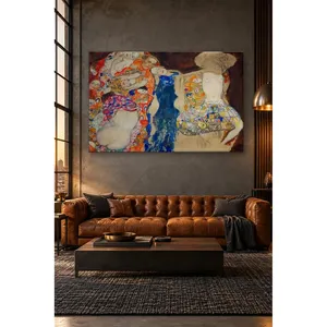 Fida Klimt La mariée, impression sur toile avec des figures colorées et motifs variés - Product Image 1