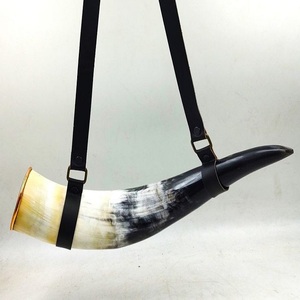 Journeyman, cuerno de buey pulido de 15 pulgadas, cuerno vikingo para beber, funda de cinturón de cuero genuino, saco de regalo de arpillera, artesanías naturales náuticas - Product Image 6