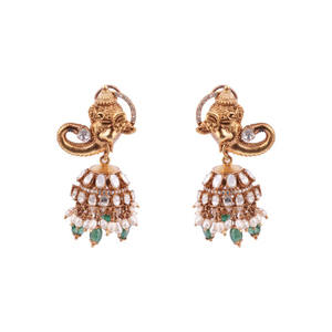 Collier Majestic Gajaah en argent 925, la Menagerie Royale, paon et éléphant, avec diamants Polki et émeraudes, bijoux de déclaration - Product Image 5