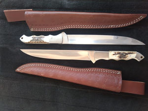 Cuchillo de Caza de Acero Inoxidable Forjado a Mano Personalizado, Borde Dentado, Punta de Clip, Mango de Asta de Ciervo, Garantía de 3 Años - OEM, Uso en Cocina y Caza - Product Image 3