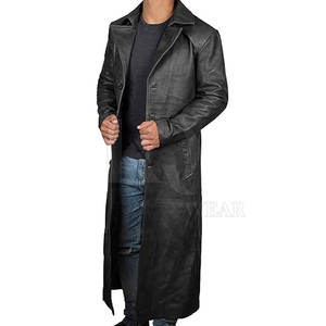 Abrigo de Cuero para Hombre, Estilo Urbano, Material Resistente, Corte Largo y Elegante, Ideal para el Invierno y Uso Diario - Product Image 4