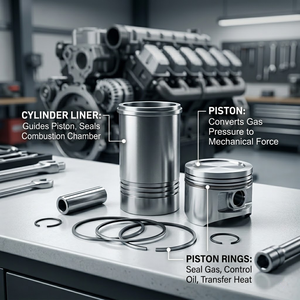Pièces d'excavateur d'origine 6D31 6D34 6D14 6D15 6D16 6D17 6D22 6D24 Kit de chemise de cylindre et de piston pour moteur Mitsubishi - Product Image 3
