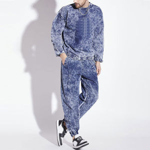 Survêtements à capuche en molleton respirant d'hiver avec logo personnalisé en gros, vêtements de sport vintage, lavage à l'acide, deux pièces - Product Image 6