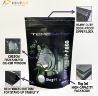Emballages personnalisés pour appâts de pêche à la carpe de 2 kg, 3 kg, 5 kg, sachets en plastique Doypack de 1 kg avec fermeture à glissière et scellage thermique
