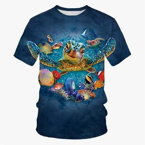 เสื้อยืดคอกลมแขนสั้นสำหรับผู้ชาย ผ้าโพลีเอสเตอร์/สแปนเด็กซ์ ป้องกันแสงแดด UPF 50 พิมพ์ลายแบบซับลิเมชั่น สำหรับตกปลา - Product Image 4