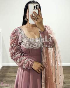 Dupatta-vestido de fiesta con pantalón, ropa de fiesta, hermoso Color - Product Image 2