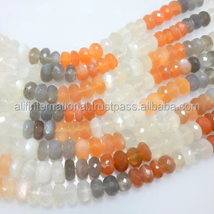 Perles facettées en pierre de lune naturelle de qualité supérieure, marque Alifinternational, 7-8 mm, prix d'usine, 8 pouces - Product Image 1