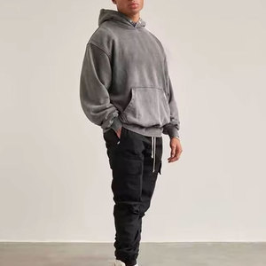 OEM logotipo personalizado pesado grueso Vintage lavado Sudadera con capucha térmica polar Sudadera con capucha de peso pesado 3D Puff impresión Sudadera con capucha para hombres - Product Image 3
