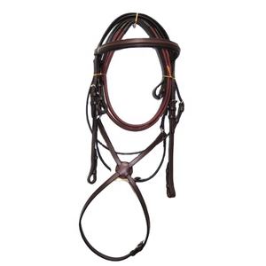 Fab International-Brida de cuero Fig.8 para montar a caballo, bandas para la nariz, estilo occidental duradero - Product Image 1