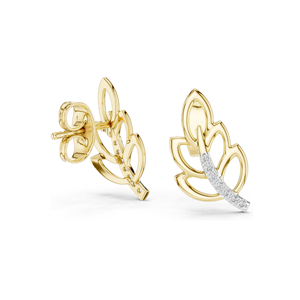 0.07 CT Lab Diamond Leaf <b>Earrings</b> for <b>Women</b> VVS-VS EF Clarity 18KT, 14KT, 10KT Gold & 925 <b>Silver</b> Rose, Yellow, White Gold - Product Image 6
