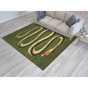 Tapis imprimé motif serpent : doux, vert, décoration de bureau, design animal, tapis en velours - Product Image 3